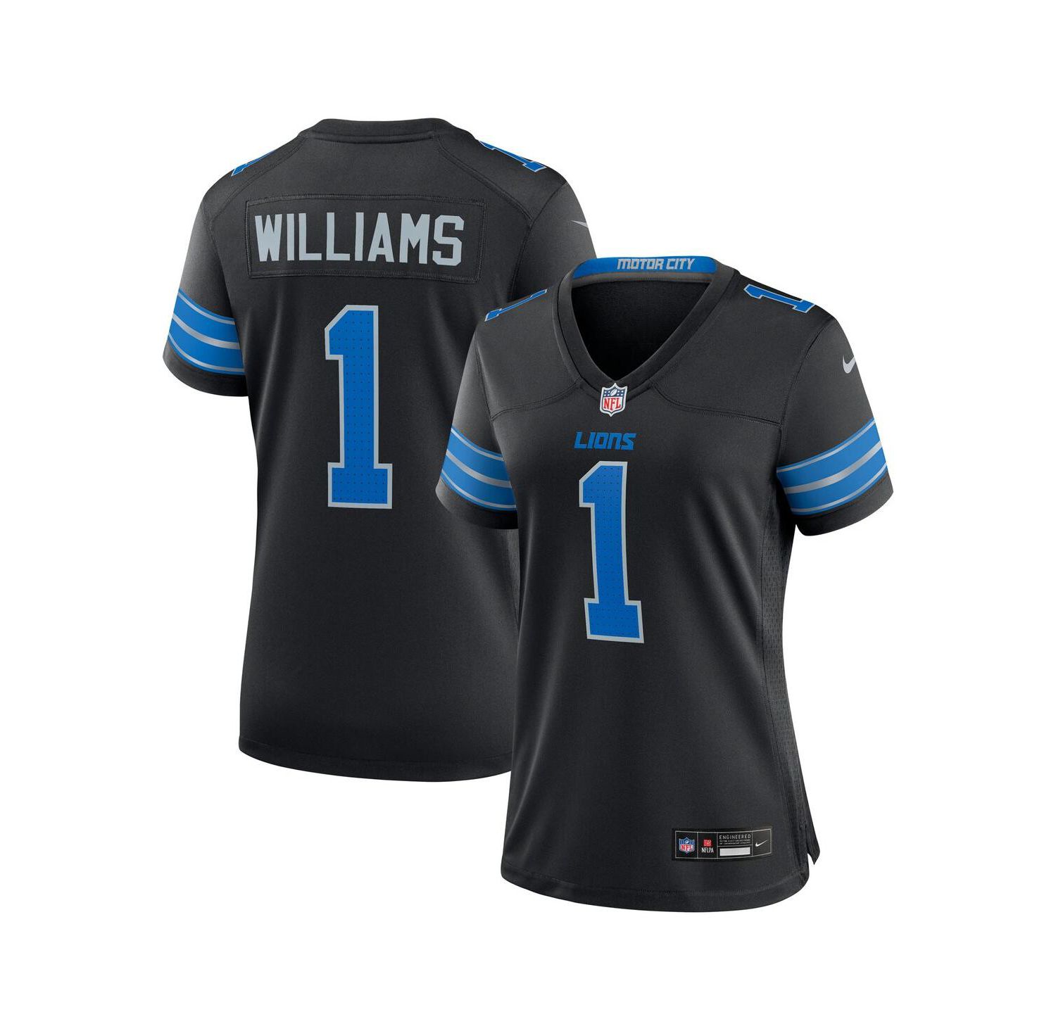 Women's Jameson Williams Black Detroit Lions 2nd Alternate Game Player Jersey