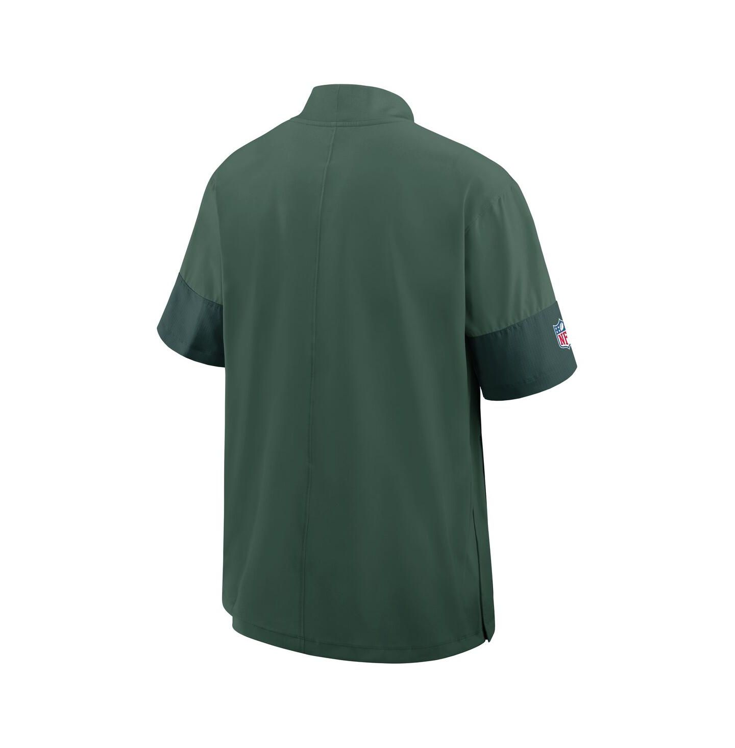 Мужская куртка Nike Green Green Bay Packers Sideline Short Sleeve Quarter-Zip Performance Coach — фото 3