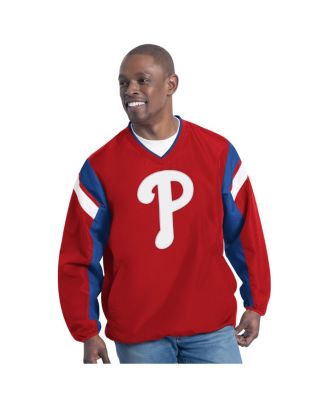 G-III Sports by Carl Banks - Men's Red Philadelphia Phillies Double Coverage V-Neck Pullover Sweatshirt