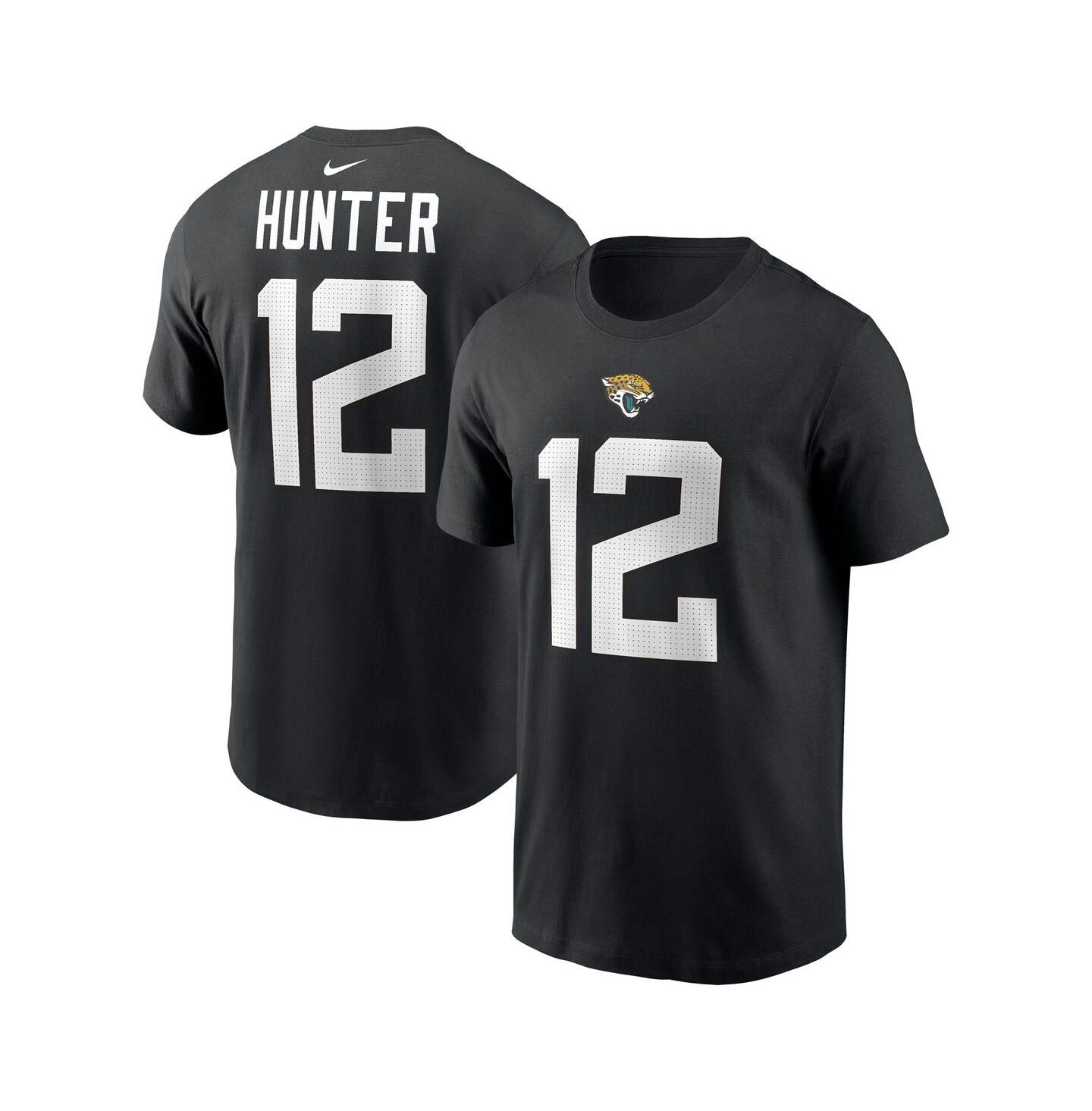 Мужская футболка Nike Travis Hunter Black Jacksonville Jaguars 2025 NFL Draft First Round Pick Player Name & Number — фото 1