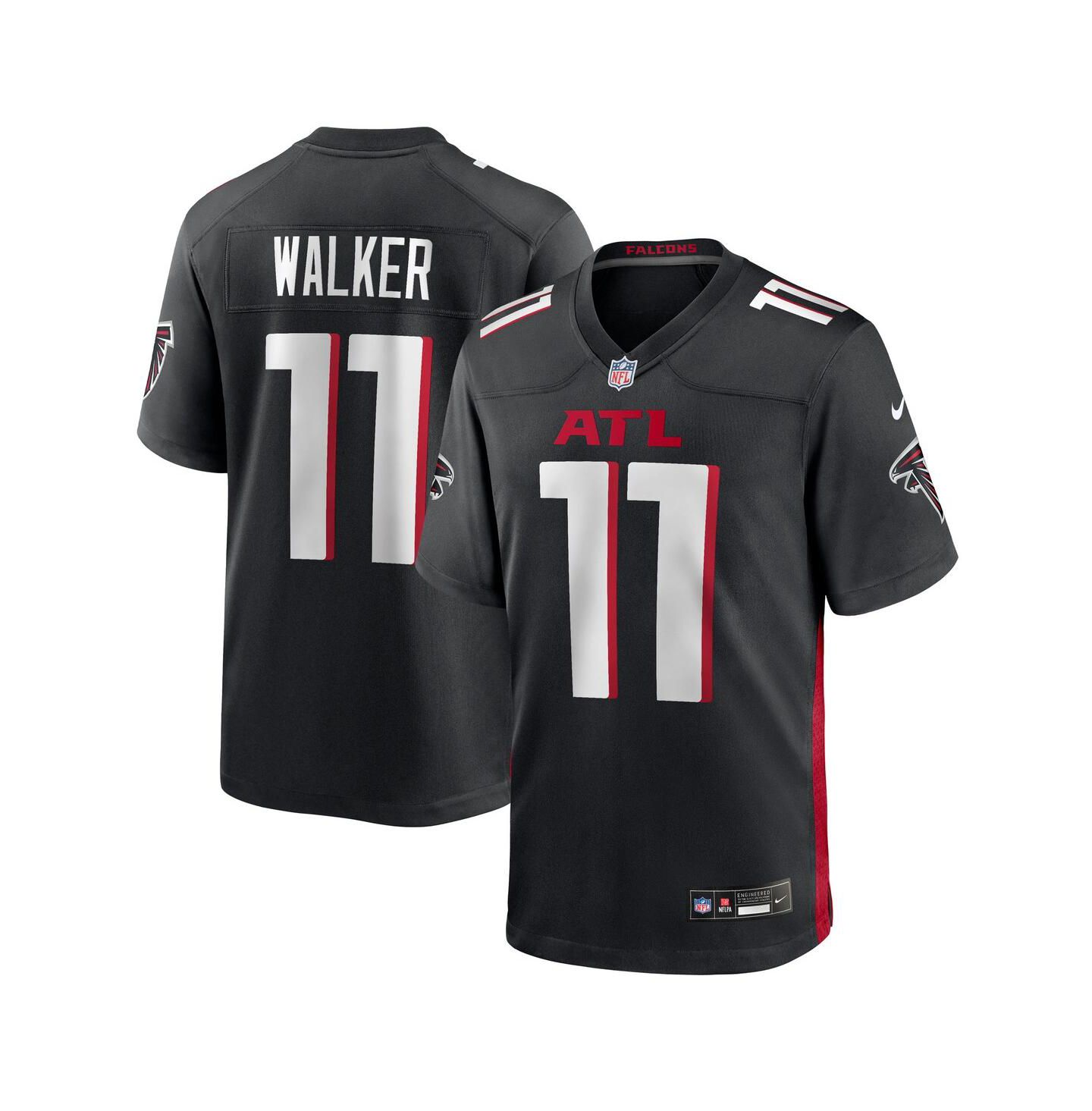 Мужской топ Nike Jalon Walker Black Atlanta Falcons 2025 NFL Draft First Round Pick Game Jersey — фото 1