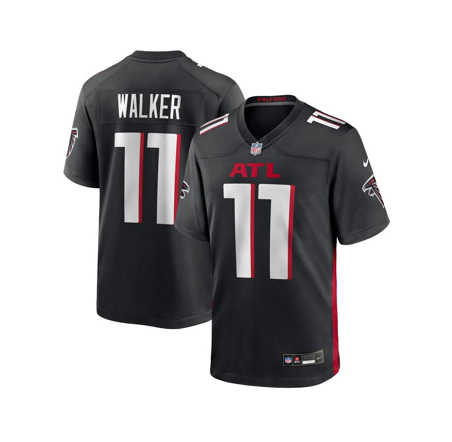 Men's Jalon Walker Black Atlanta Falcons 2025 NFL Draft First Round Pick Game Jersey