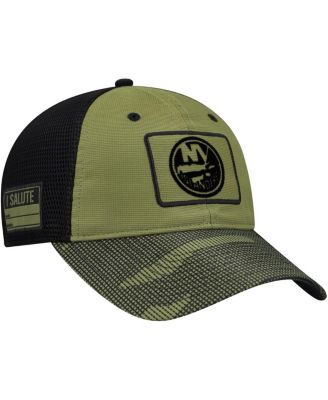 Fanatics - Men's Olive New York Islanders Military Appreciation Trucker Adjustable Hat