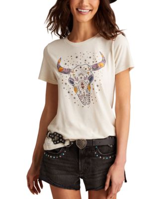 Lucky Brand - Women's Cheers To The Cowgirls Crewneck Tee