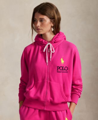 Polo Ralph Lauren - Women's Big Pony Lightweight Fleece Zip Hoodie Sweatshirt