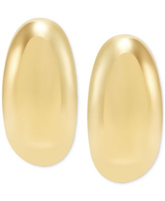 Polished C-Design Small Hoop Earrings in 14K Gold, 55"