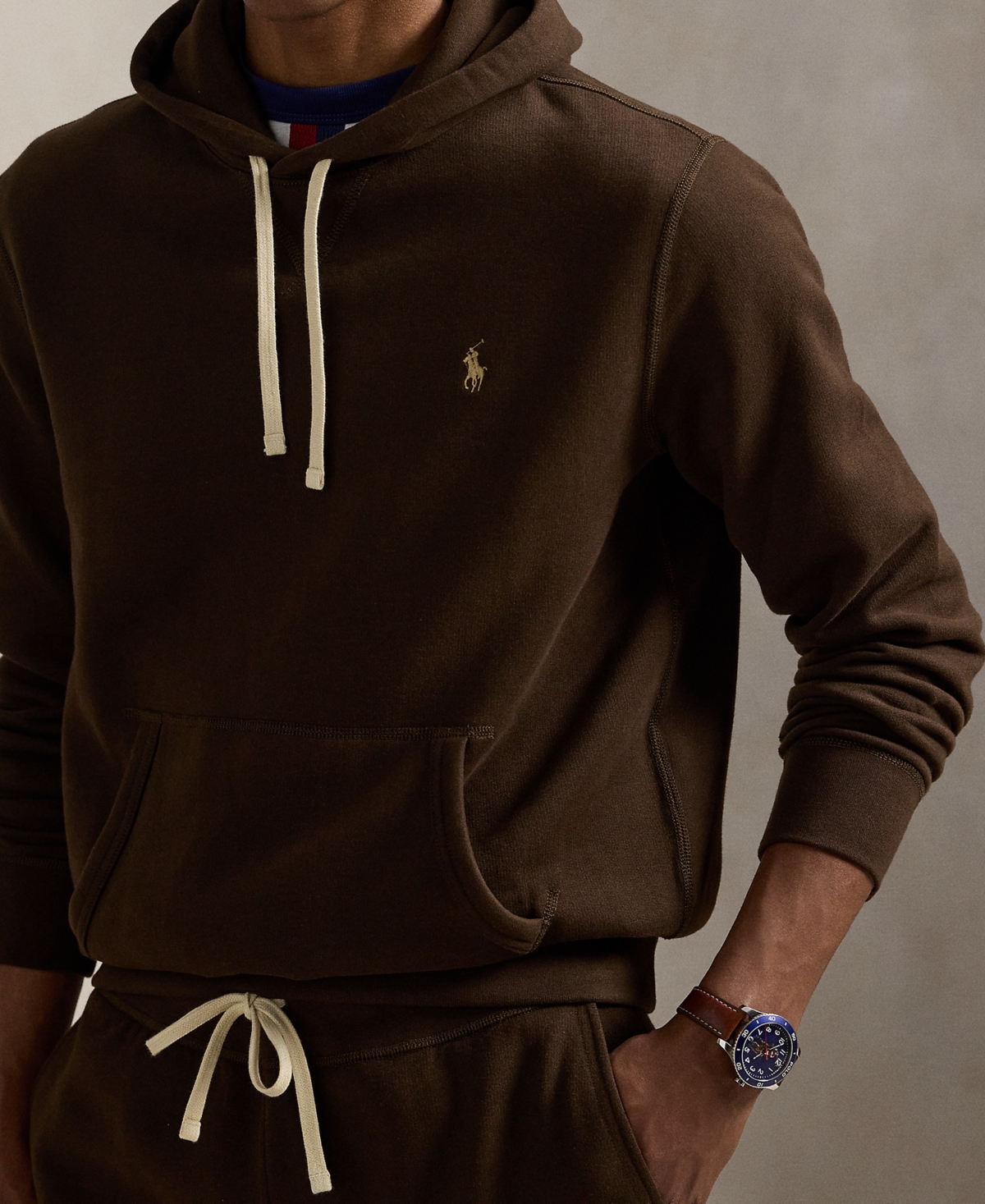 Polo Ralph Lauren Relaxed Fit Brown Sweatshirt With Embroidered Logo In Brown