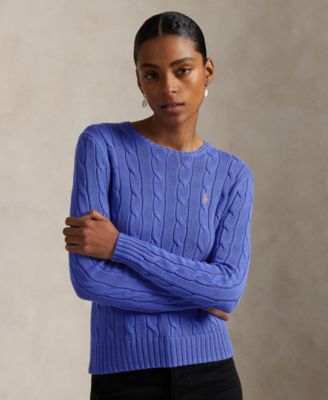 Polo Ralph Lauren - Women's Cable-Knit Cotton Crewneck Sweater