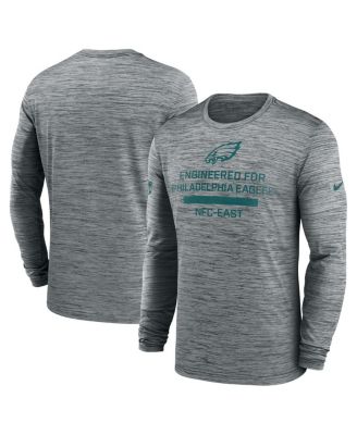 Nike - Men's Gray Philadelphia Eagles Sideline Velocity Performance Long Sleeve T-Shirt