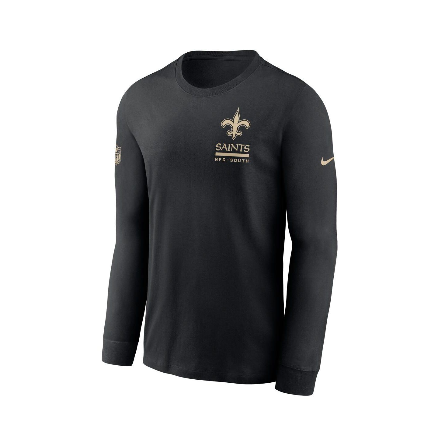 Мужская футболка Nike Black New Orleans Saints Sideline Performance Long Sleeve — фото 2
