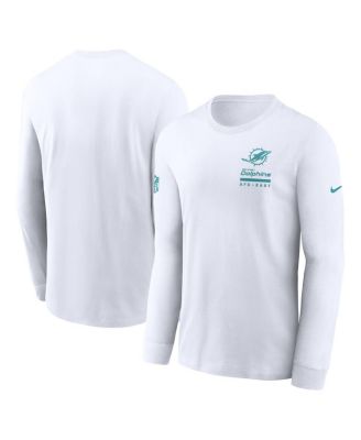 Nike - Men's White Miami Dolphins Sideline Performance Long Sleeve T-Shirt
