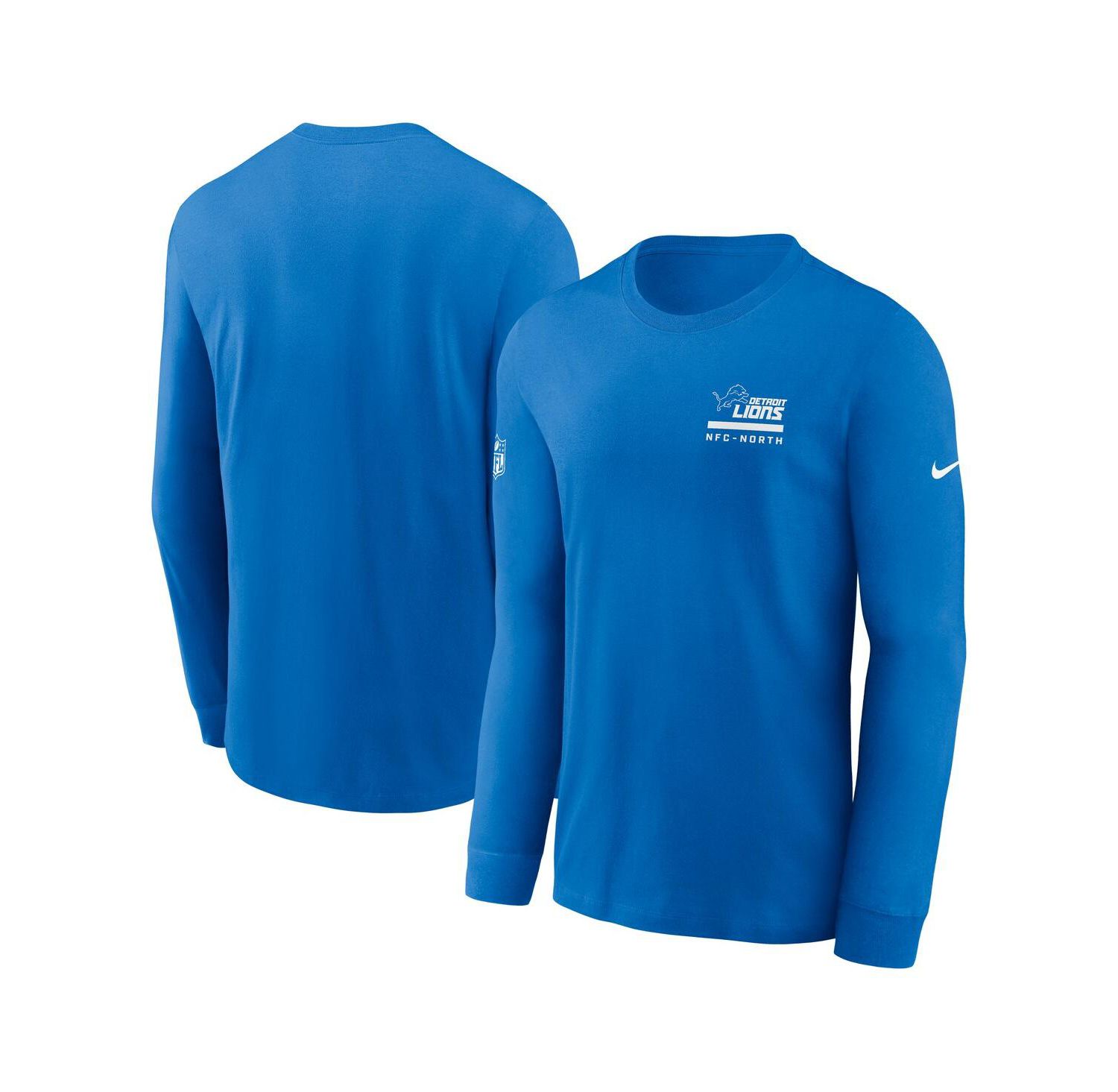 Men's Blue Detroit Lions Sideline Performance Long Sleeve T-Shirt