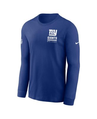 Men's Royal New York Giants Sideline Performance Long Sleeve T-Shirt