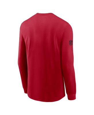 Men's Scarlet San Francisco 49ers Sideline Performance Long Sleeve T-Shirt