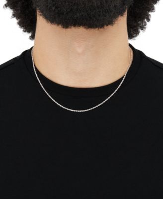 Rope Chain 18" Collar Necklace in 14k White Gold