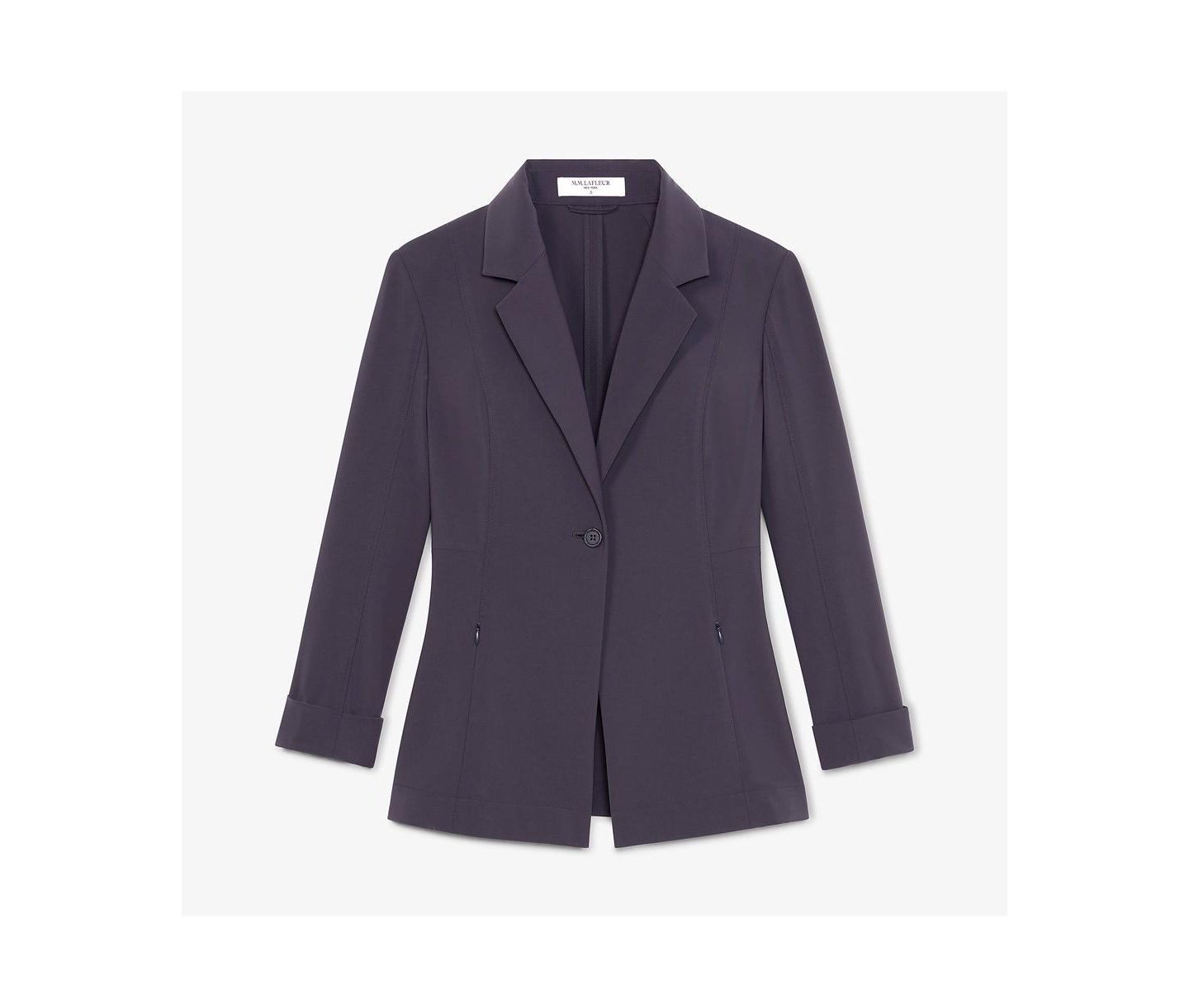 Женский пиджак M.M.LaFleur Moreland Travel Blazer - OrigamiTech, цвет: Холодный угольный — фото 7