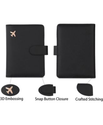Passport Storage Wallet with 6 Slots- Black