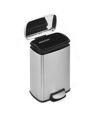 1.3 Gal./5 Liter Rectangular Stainless Steel Step-on Trash Can for Bathroom and Office
