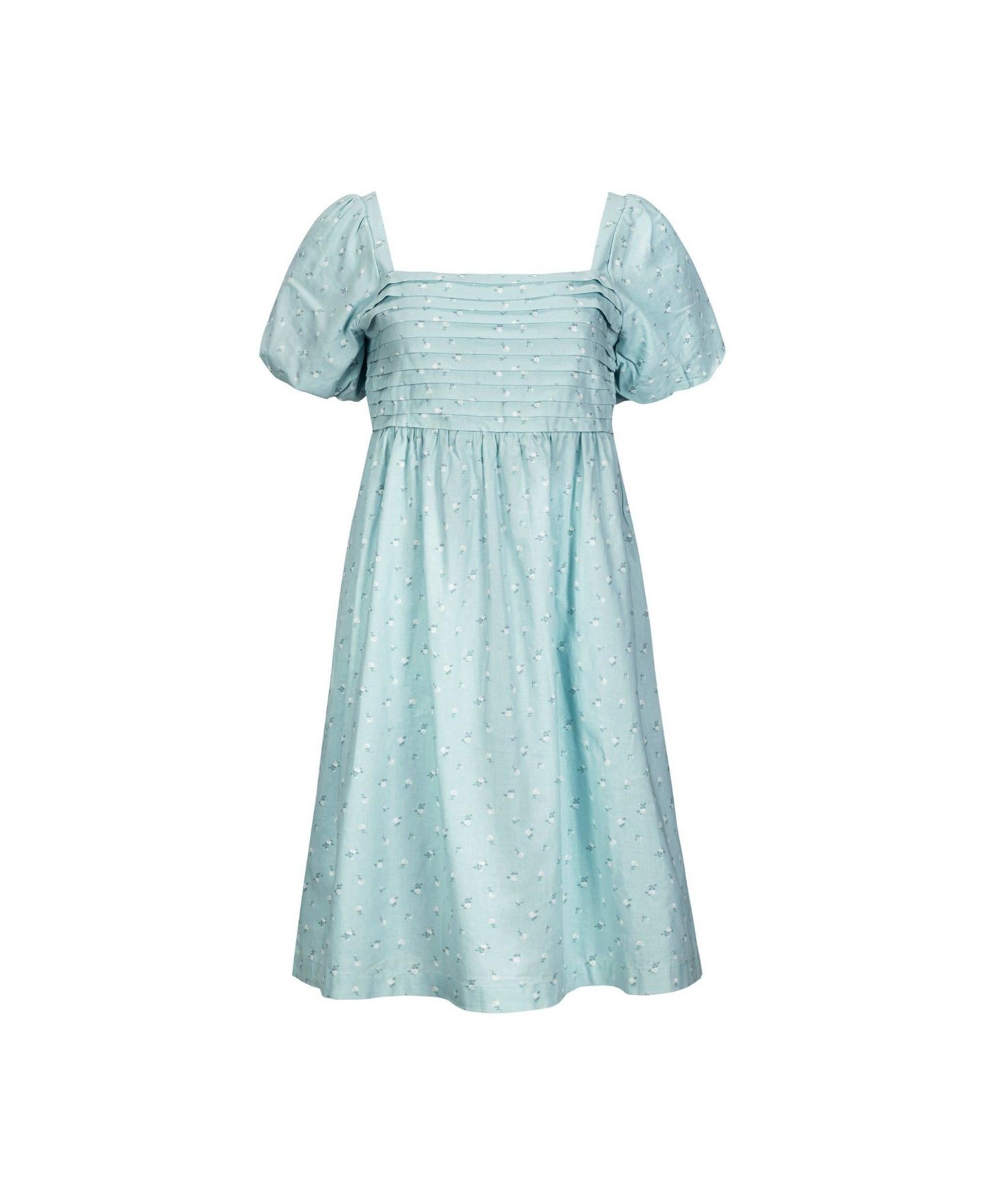 Женское платье Hope & Henry Ruched Linen Bubble Sleeve, цвет: Чайный с принтом — фото 4