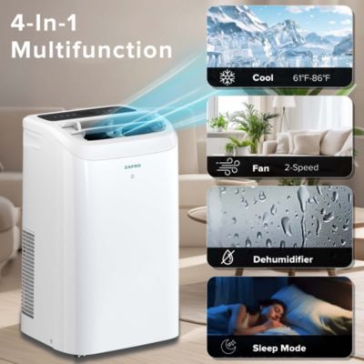 12,000 BTU Portable Air Conditioner, Quiet 44dB, Fast Cooling, WiFi Control, Dehumidifier, Fan, 24H Timer, Easy Setup for Home/Office
