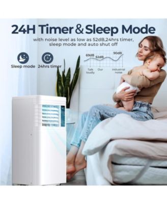 8000 BTU, Portable Air Conditioner for rooms up to 350 Sq. Ft with fan, dehumidifier, sleep mode, timer, LED display & remote.