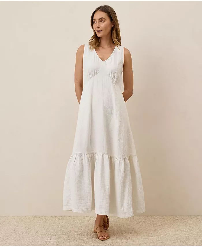 Women's Organic Cotton Coastal Double Gauze Beach To Brunch Dress