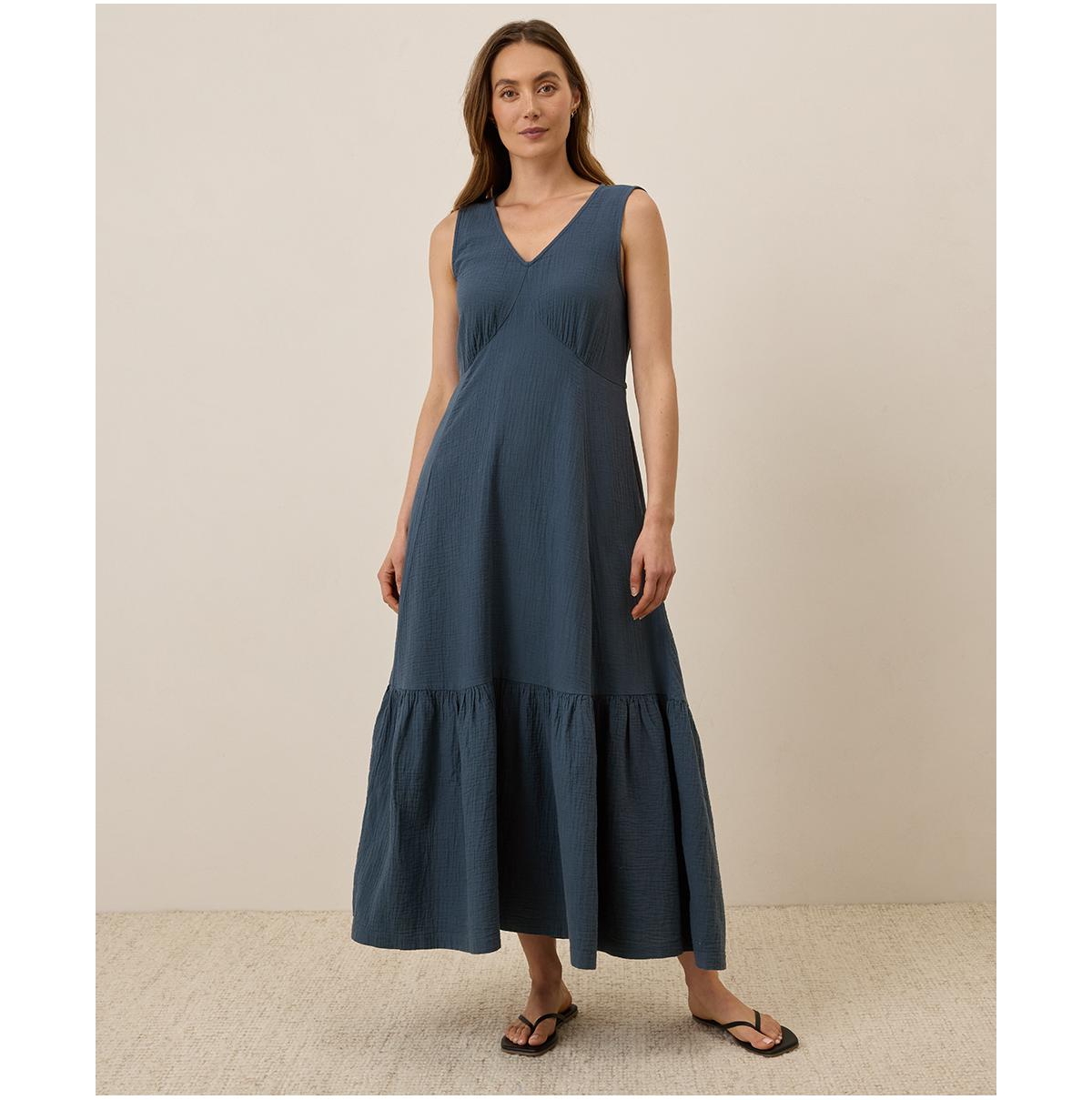 Women's Organic Cotton Coastal Double Gauze Beach To Brunch Dress - Sangria