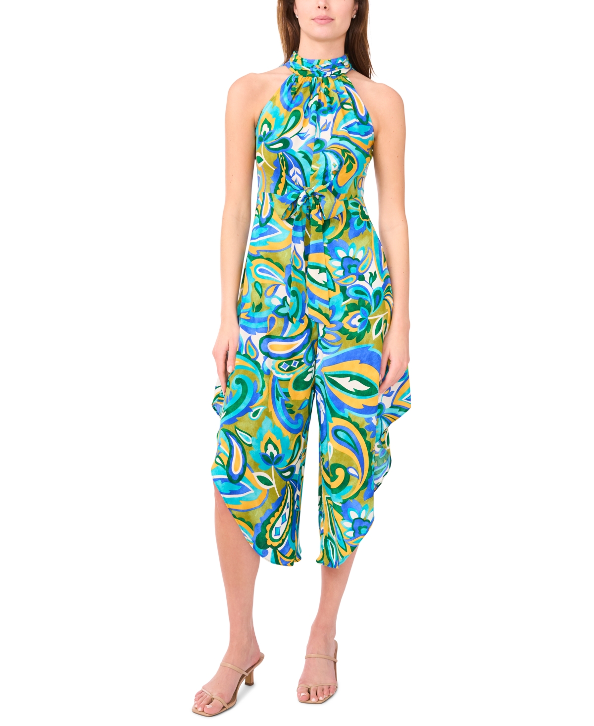 Petite Halter Wide-Leg Jumpsuit - Jolly Green