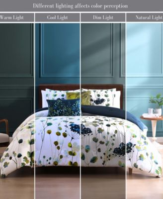 Abstract Vines Bedding 220 Thread Count 100% Cotton Sateen 5 Piece King Size Reversible Comforter Set