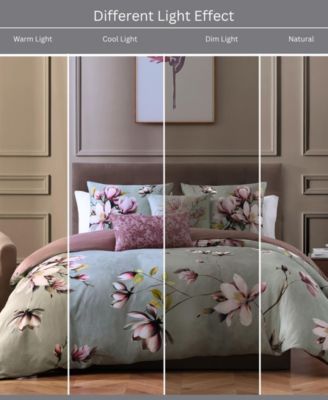 Purple Lilies Bedding 5 Piece King Size Reversible Comforter Set