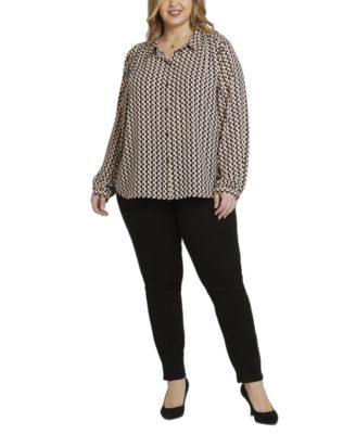 Plus Size Modern Blouse Point Collar Top