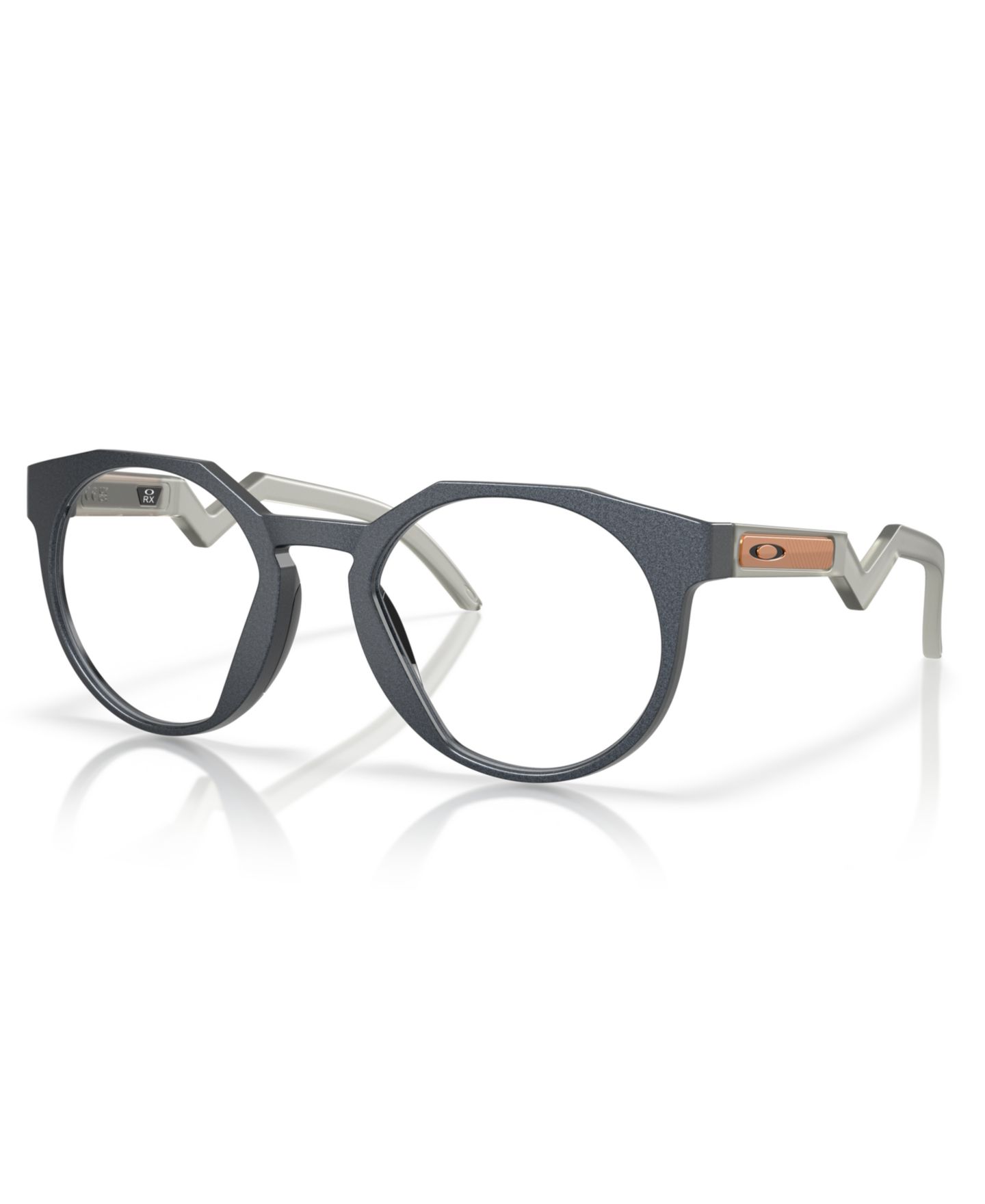 Мужские очки Celine Oakley Man Rectangle Plastic OX8139A Hstn (Low Bridge Fit) Forge Collection Eyeglasses, цвет: Матовый синий стальной — фото 1