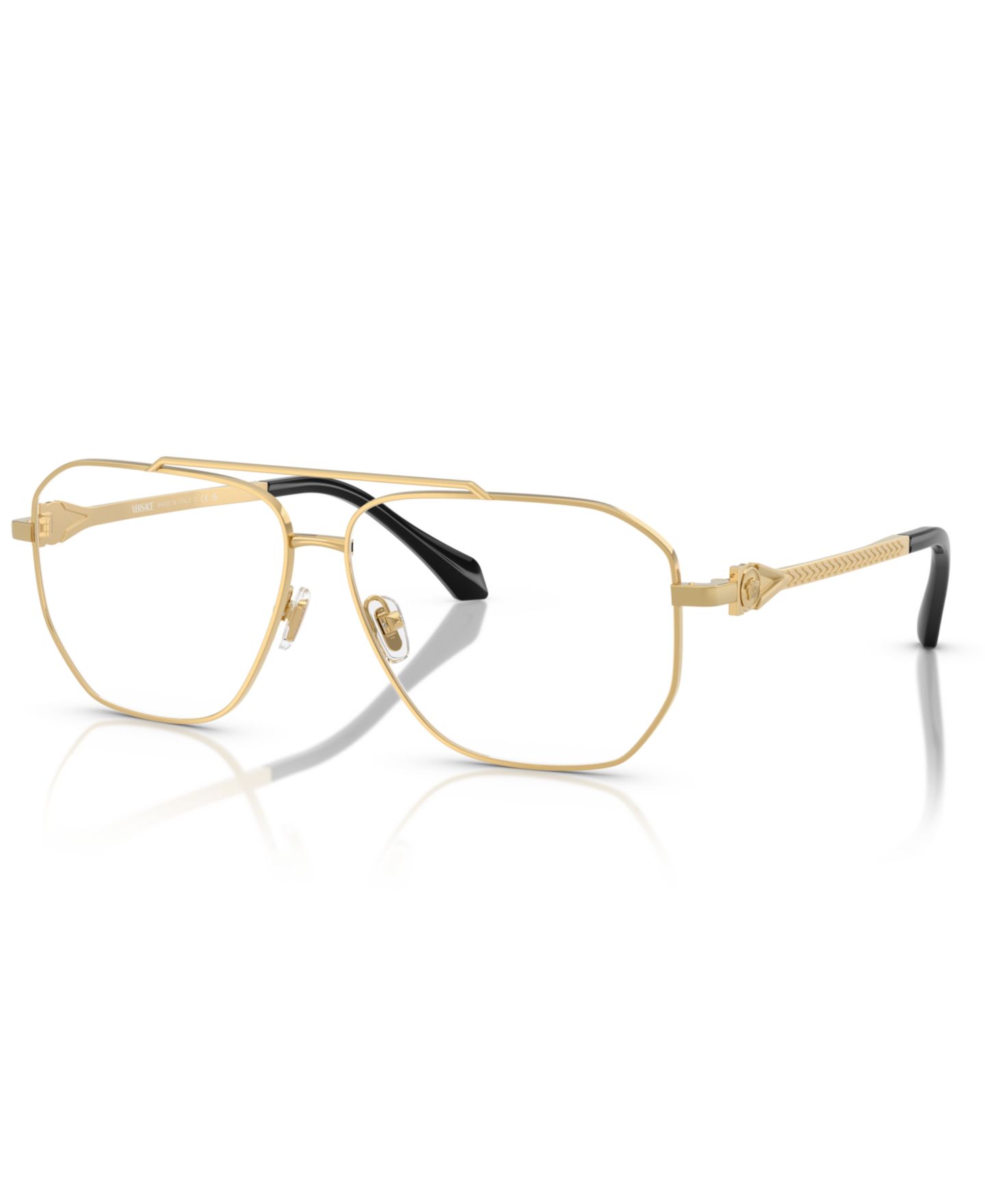 Мужские очки Versace Man Square Metal VE1307 Eyeglasses, цвет: Золотой — фото 1