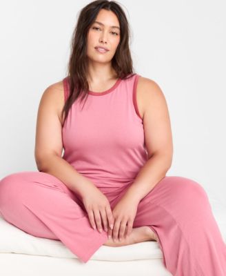 Women's Solid Knit Tank Pajama Set, XS-3X, Macy's Exclusive
