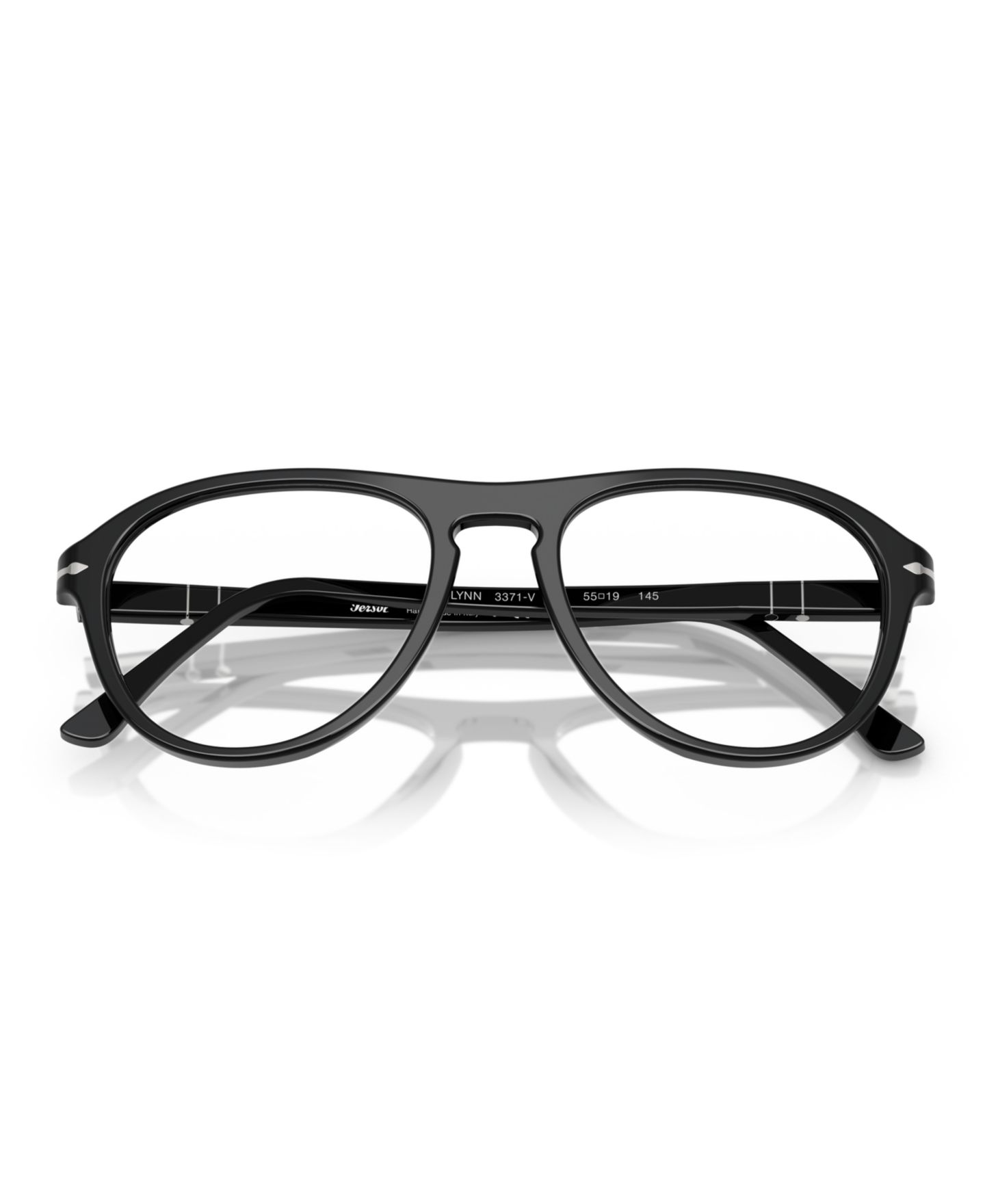 Очки Persol Unisex Pilot/Aviator Plastic PO3371V - Lynn Eyeglasses, цвет: Чёрный — фото 5