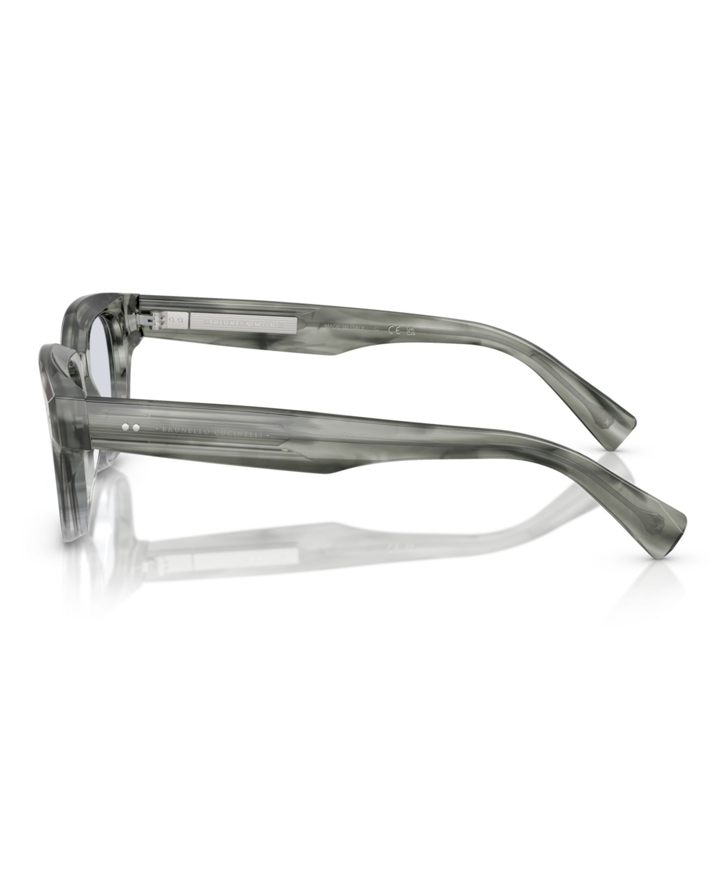 Очки Brunello Cucinelli Unisex Rectangle Plastic BC3012 Miles Eyeglasses, цвет: Antracite Striato — фото 3