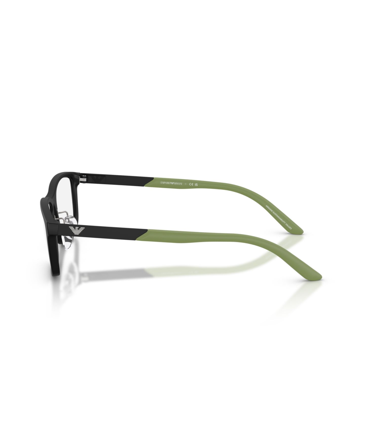 Детские очки Emporio Armani Rectangle Plastic EK3009 Eyeglasses(Ages 07-10), цвет: Матовый чёрный — фото 3