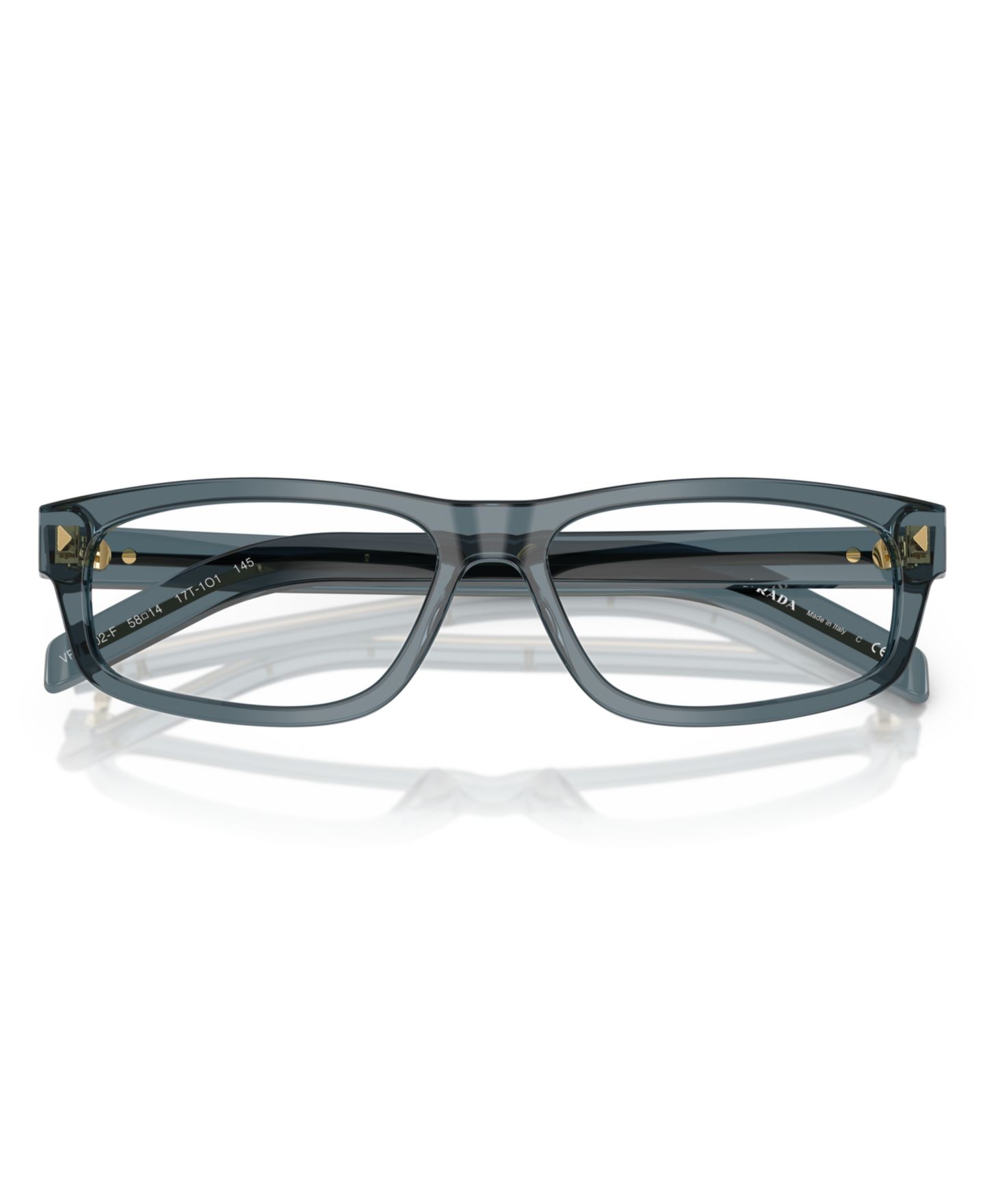 Мужские очки PRADA Man Rectangle Plastic PR B02VF Eyeglasses, цвет: Прозрачный океанский — фото 5