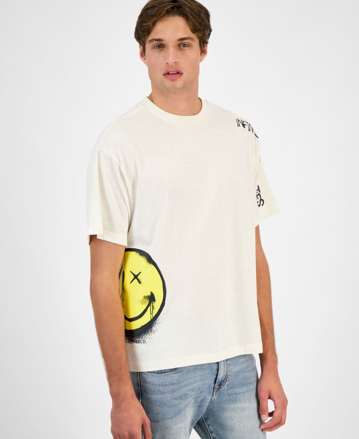 Мужская футболка с графическим изображением бесконечных возможностей со смайликом
