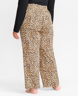 Women's Leopard Knit Pajama Pants, Macy's Exclusive 