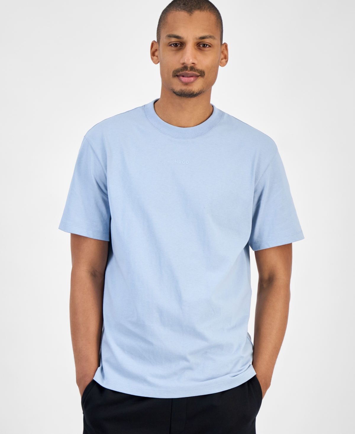 Hugo by Hugo Boss Men's Dapolino Cotton Crewneck T-Shirt - Open Blue