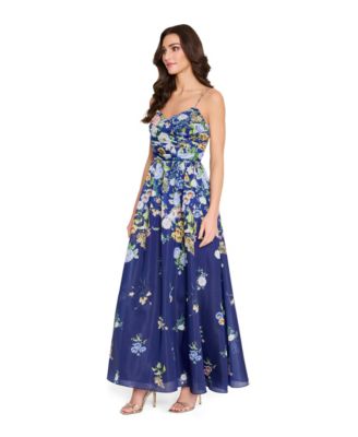 Women's Printed Sleeveless Ball Gown