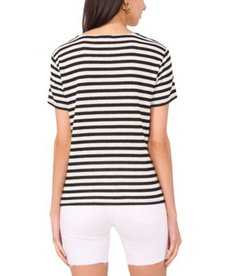 Women's Striped Crewneck Short-Sleeve Top