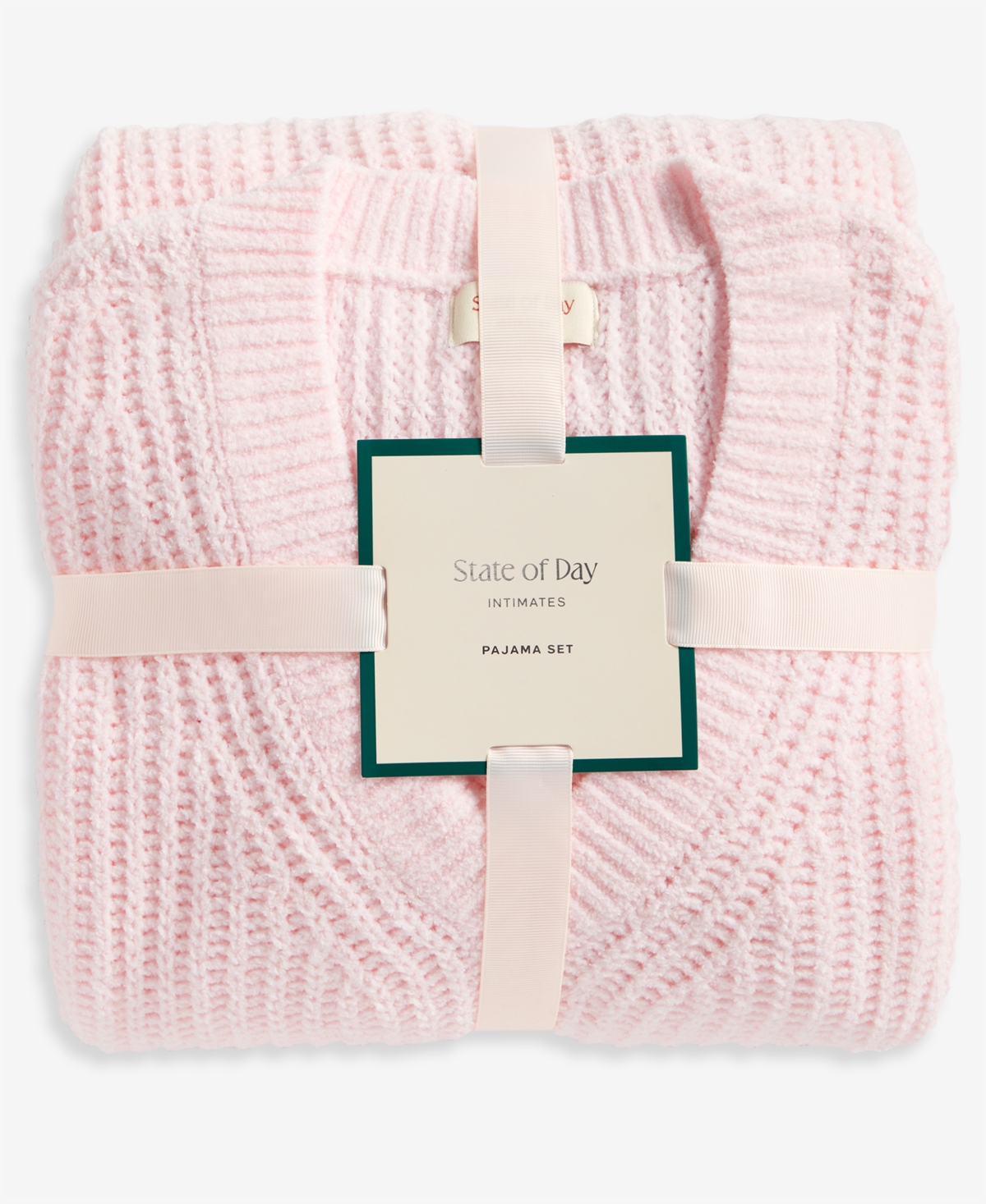 State Of Day Women's Chenille Sweater & Pant Set, Xs-3x, Macy's Exclusive In Pink