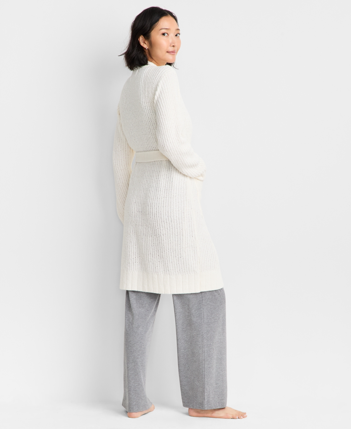 State Of Day Women's Cozy Chenille Belted Robe, Macy's Exclusive In Neutral