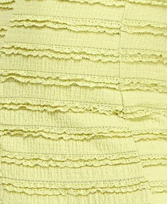 Juniors' Stretch Lace Ruffled Short Sheath Dress