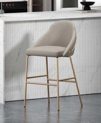 Gracie 41.1" Leatherette Upholstered Barstool