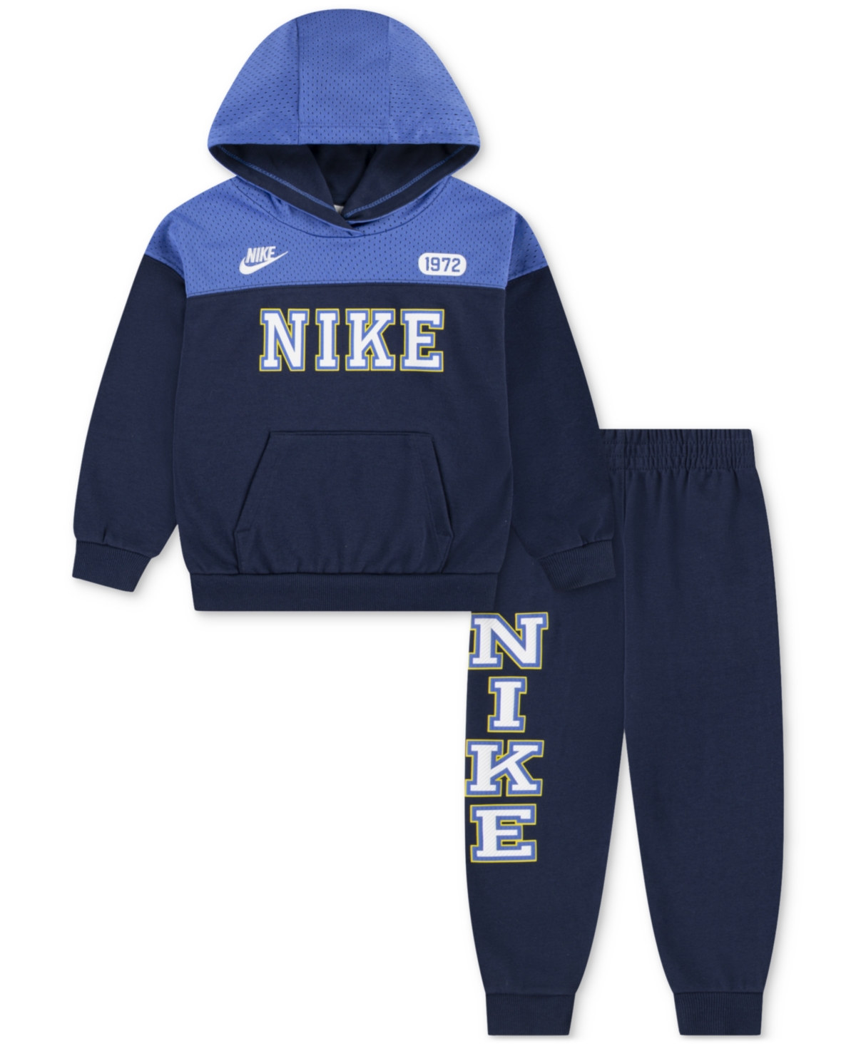 Nike Little Boys 2-piecs Sportswear P.e. Blocked Pullover & Pant Set In Blue