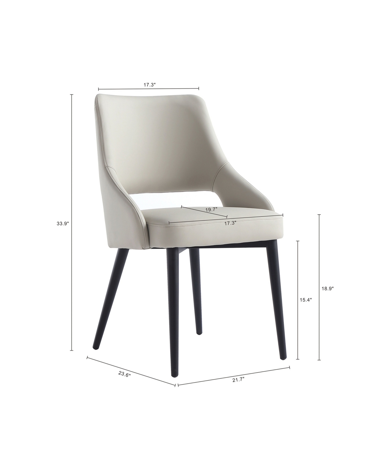 Manhattan Comfort Tremont Leatherette Upholstered Dining Chair In Gray