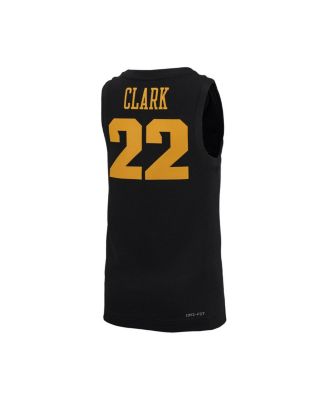 Big Boys and Girls Caitlin Clark Black Iowa Hawkeyes Performance Replica Jersey